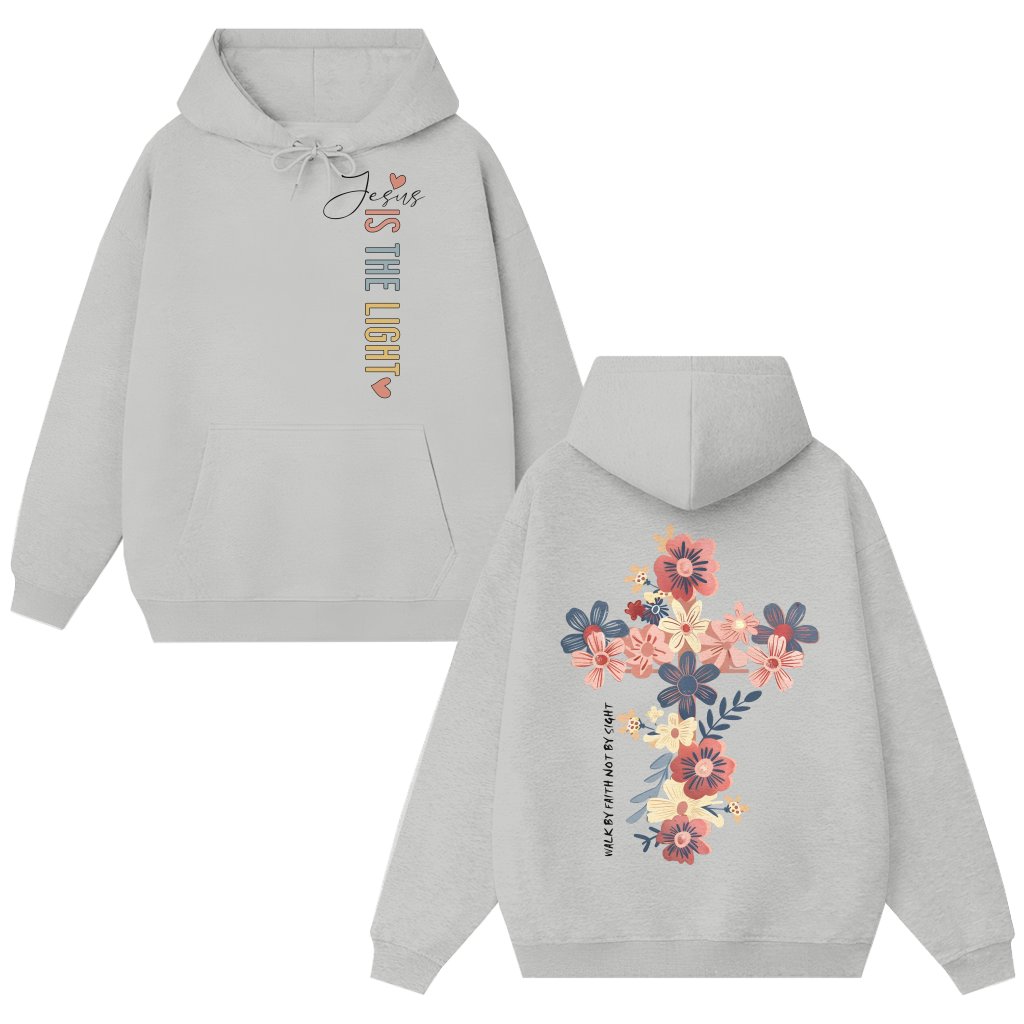 Jesus Is The Light Christian Hoodie – Religious Gift for Believers - front view