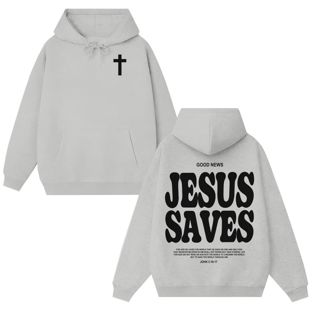 Jesus Saves Hoodie – Christian Gift for Men Women Philippians 4:13 Bible Verse - front view