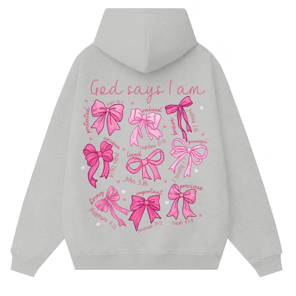 Vintage Christian God Say I Am Hoodie – Christian Gift Faith Jesus - front view