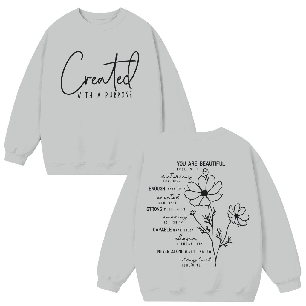 Christian Sweatshirt – Inspiring Purpose Gift Jesus Bible Verse - front view