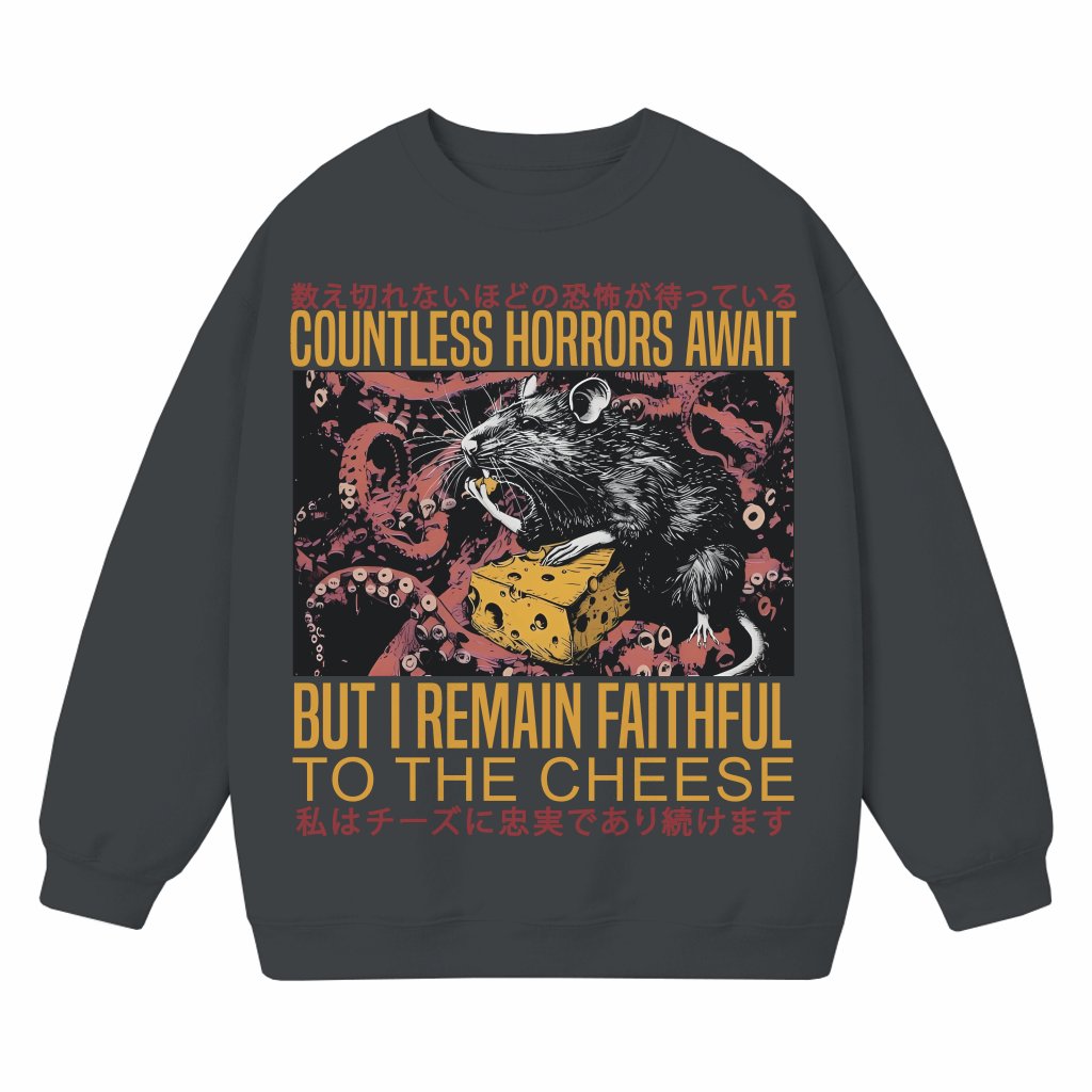 Faithful to the Cheese Rat Sweatshirt – Christian Funny Gift - front view