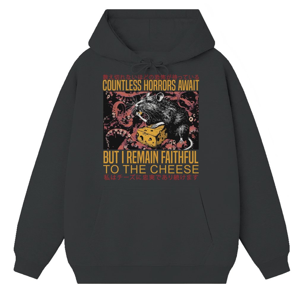 Funny Faithful to the Cheese Rat Hoodie – Christian Gift for Believers - front view