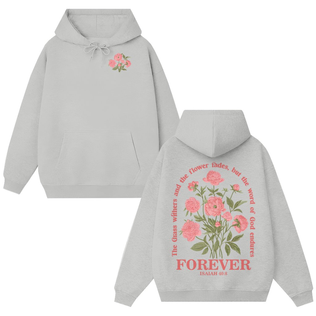 Boho Christian Hoodie – Gift for Women Bible Verse Floral - front view