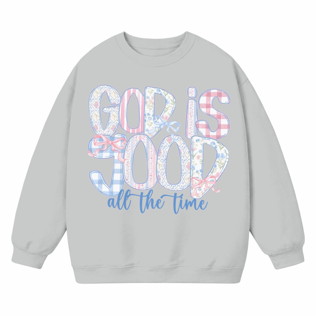Grandmillennial Jesus Sweatshirt – God is Good Christian Gift - front view