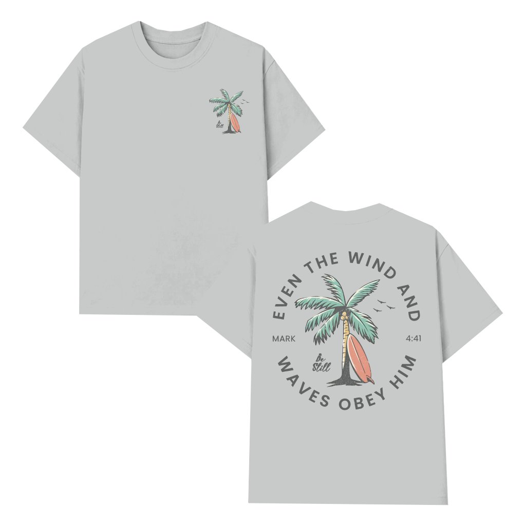 Beachy Christian Bible Verse T-shirt – Baptism Gift Ocean Inspired Oversized Unisex - front view