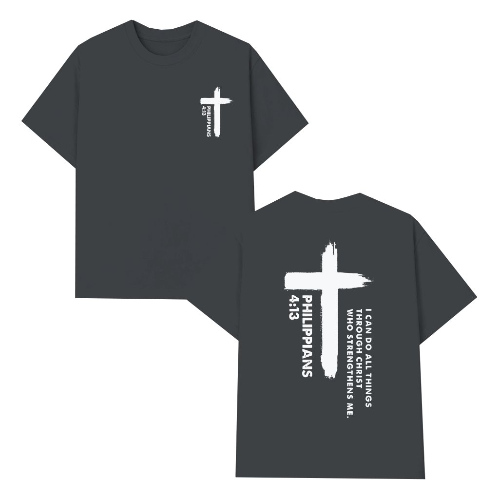 Philippians 4:13 T-shirt – Christian Faith Gift for Men & Women - front view