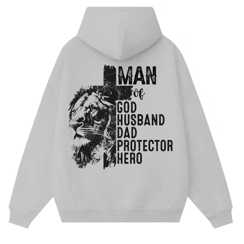 Christian Man of God Hoodie – Gift for Dad - front view