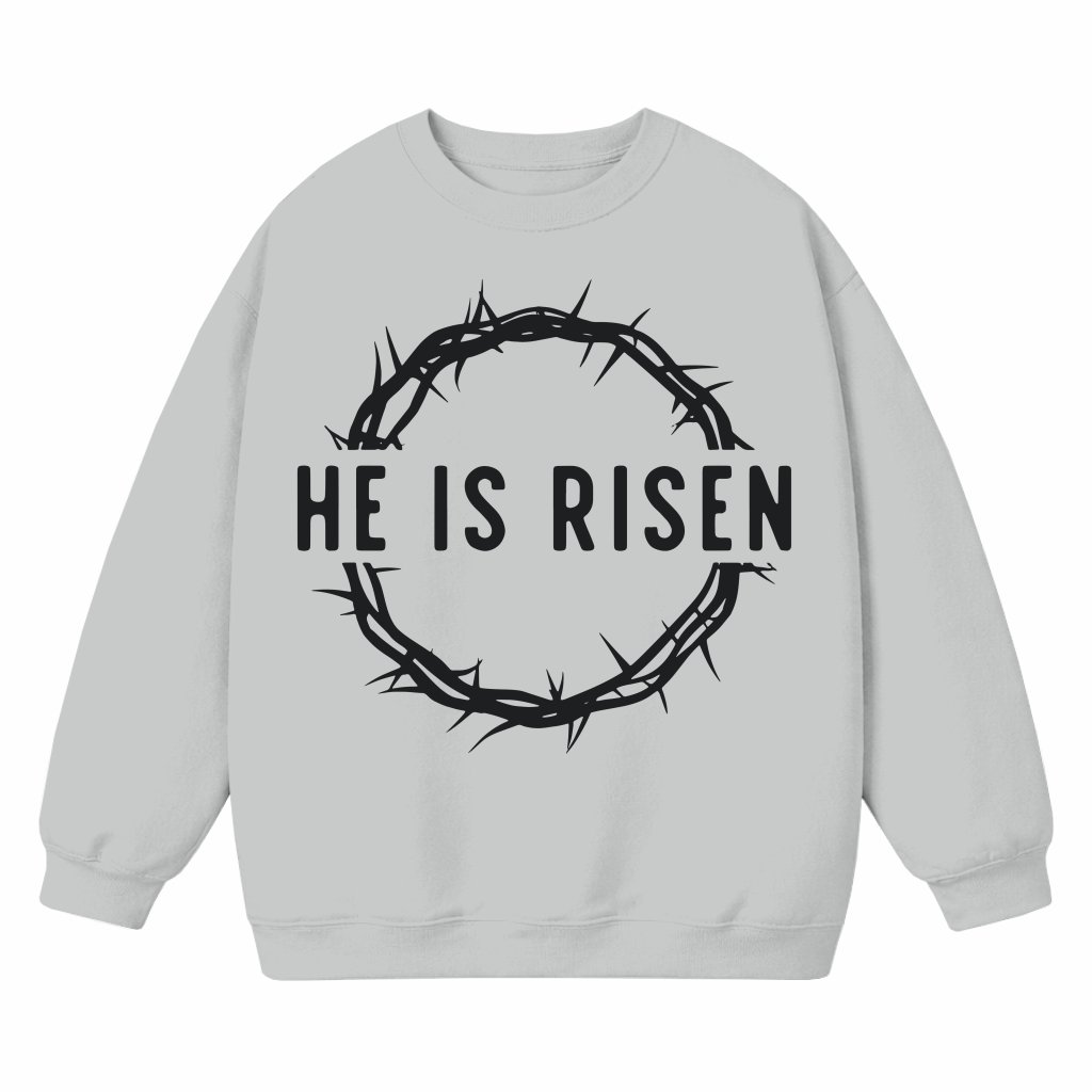 He is Risen Christian Sweatshirt – Easter Gift for Men - front view