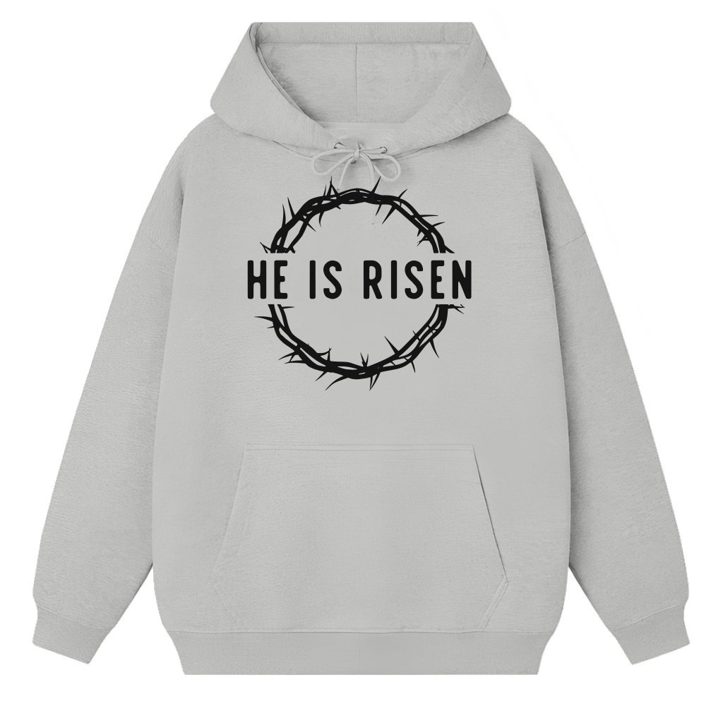 He is Risen Christian Hoodie – Easter Gift for Men - front view