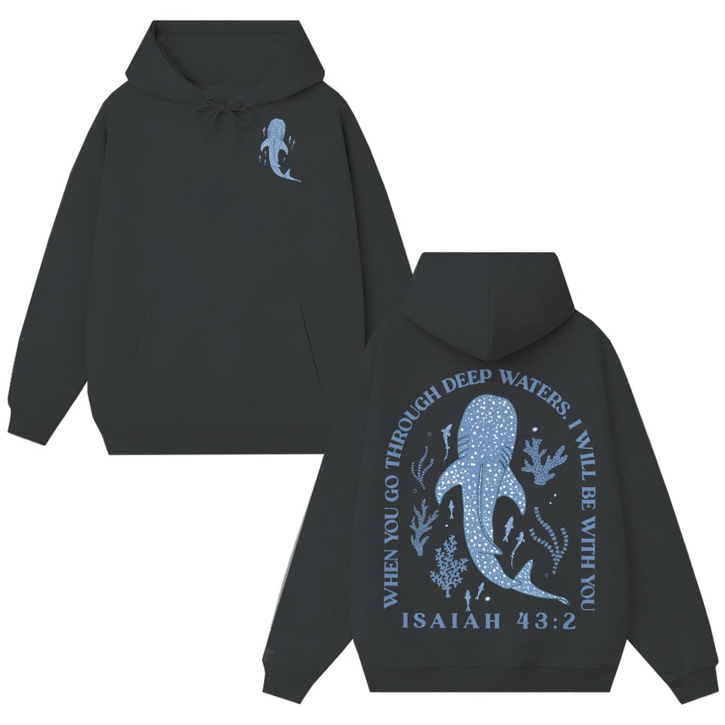 Cute Whale Shark Jesus Hoodie – Gift for Women Trendy - front view