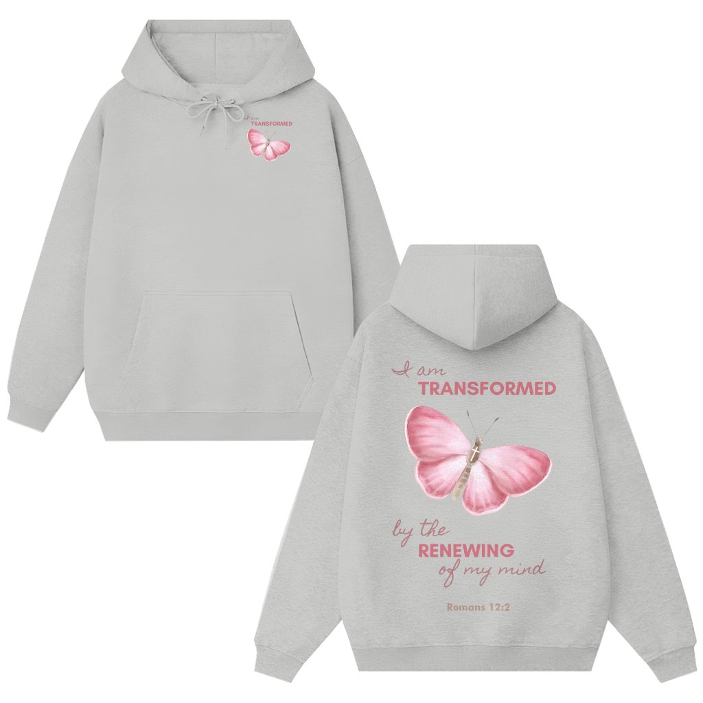 I Am Transformed Renewing Christian Hoodie – Faith Jesus Gift - front view