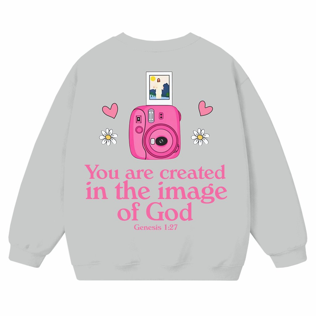 Created In The Image Of God Sweatshirt – Christian Faith Gift for Believers - front view