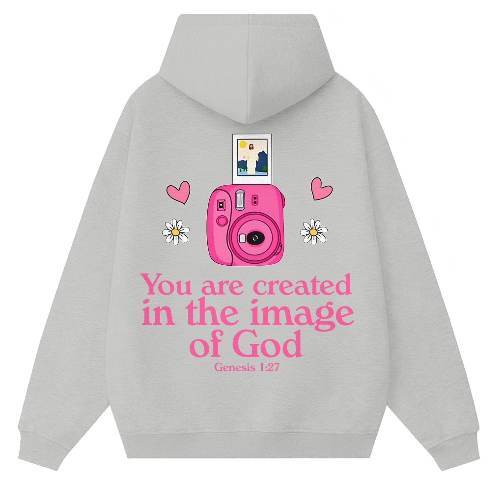 Christian Created In God's Image Hoodie – Faith Jesus Gift - front view