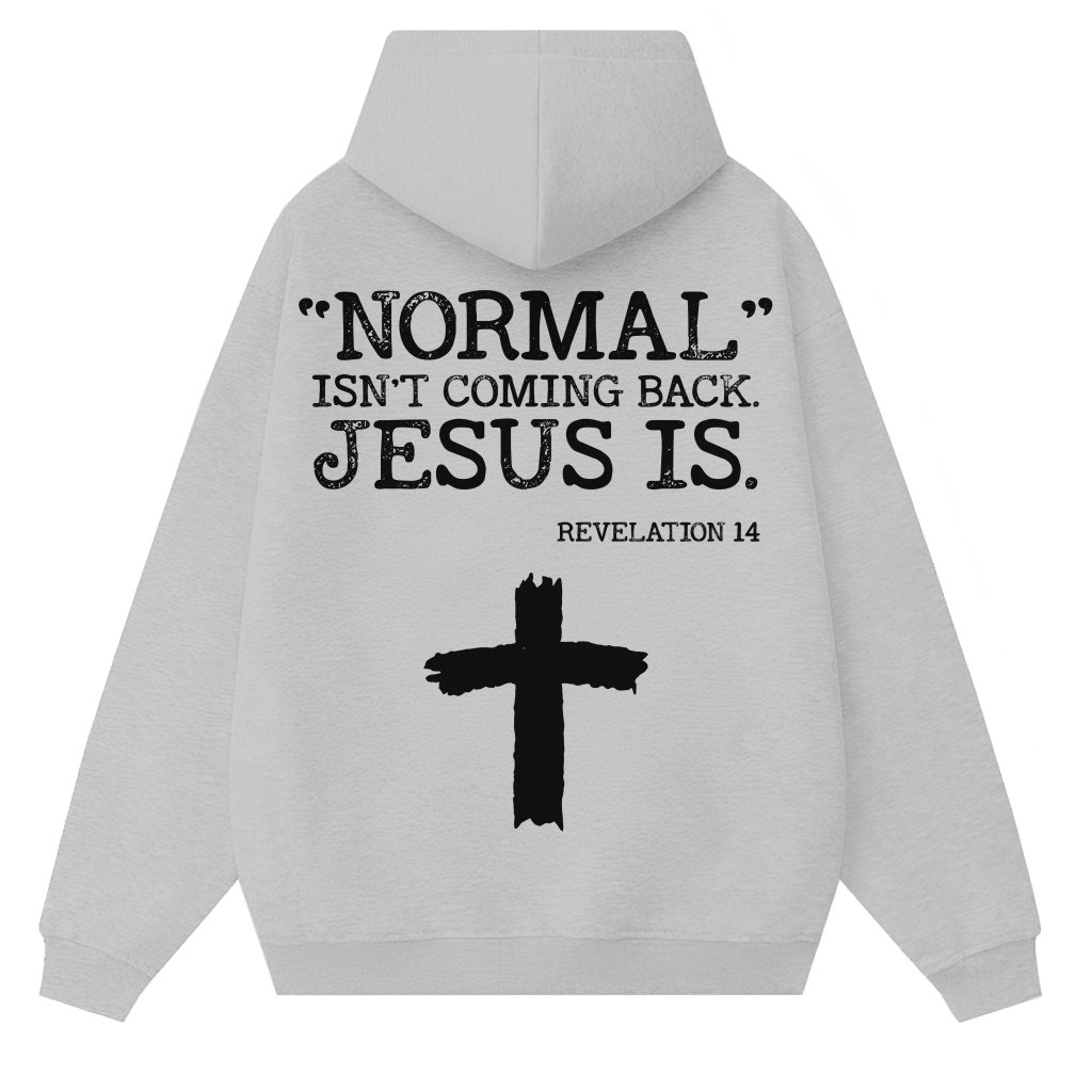 Normal Isn't Coming Back Jesus Is Hoodie – Inspirational Christian Gift for Believers - front view
