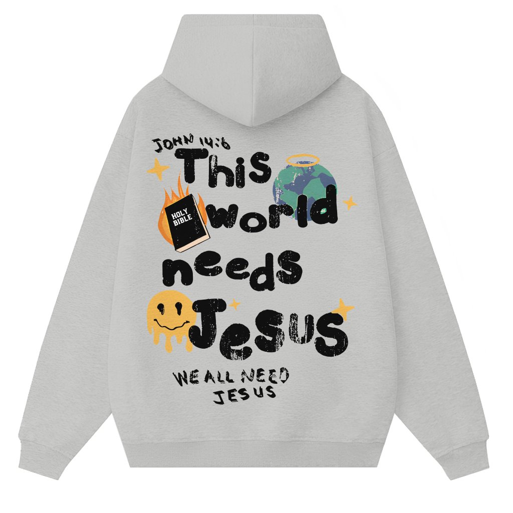 This World Needs Jesus Hoodie – Christian Mother's Day Gift for Mom - front view