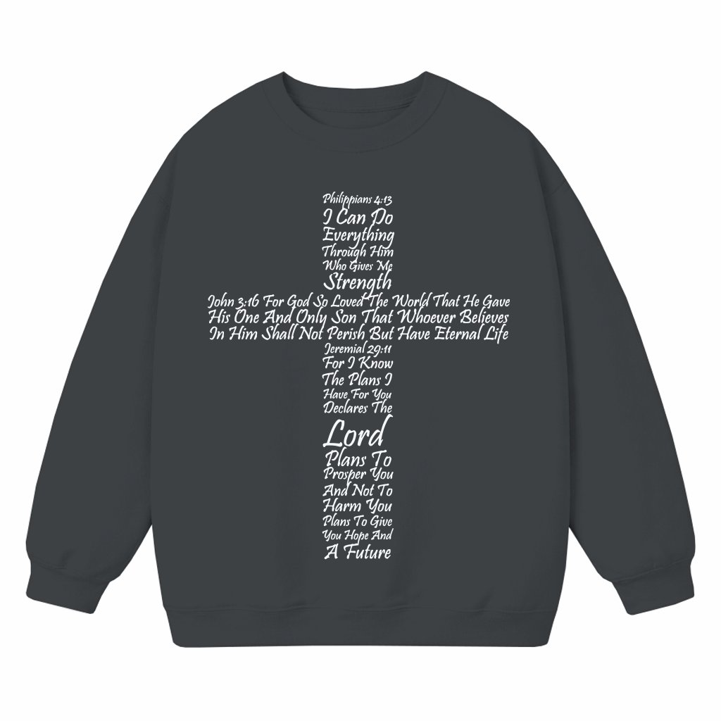 Christian Jesus Cross Sweatshirt – Inspirational Religious Faith Gift - front view