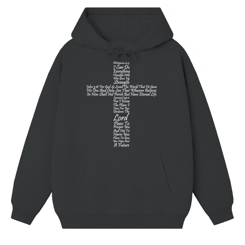 Christian Faith Jesus Cross Hoodie – Birthday Gift for Him Her Inspirational - front view