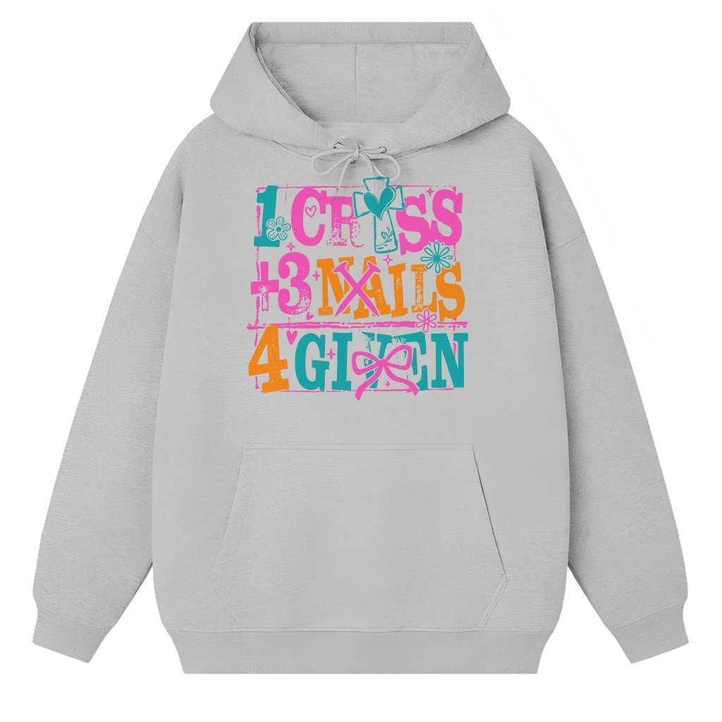 He is Risen Hoodie – Christian Easter Gift Cross Bible Verse - front view