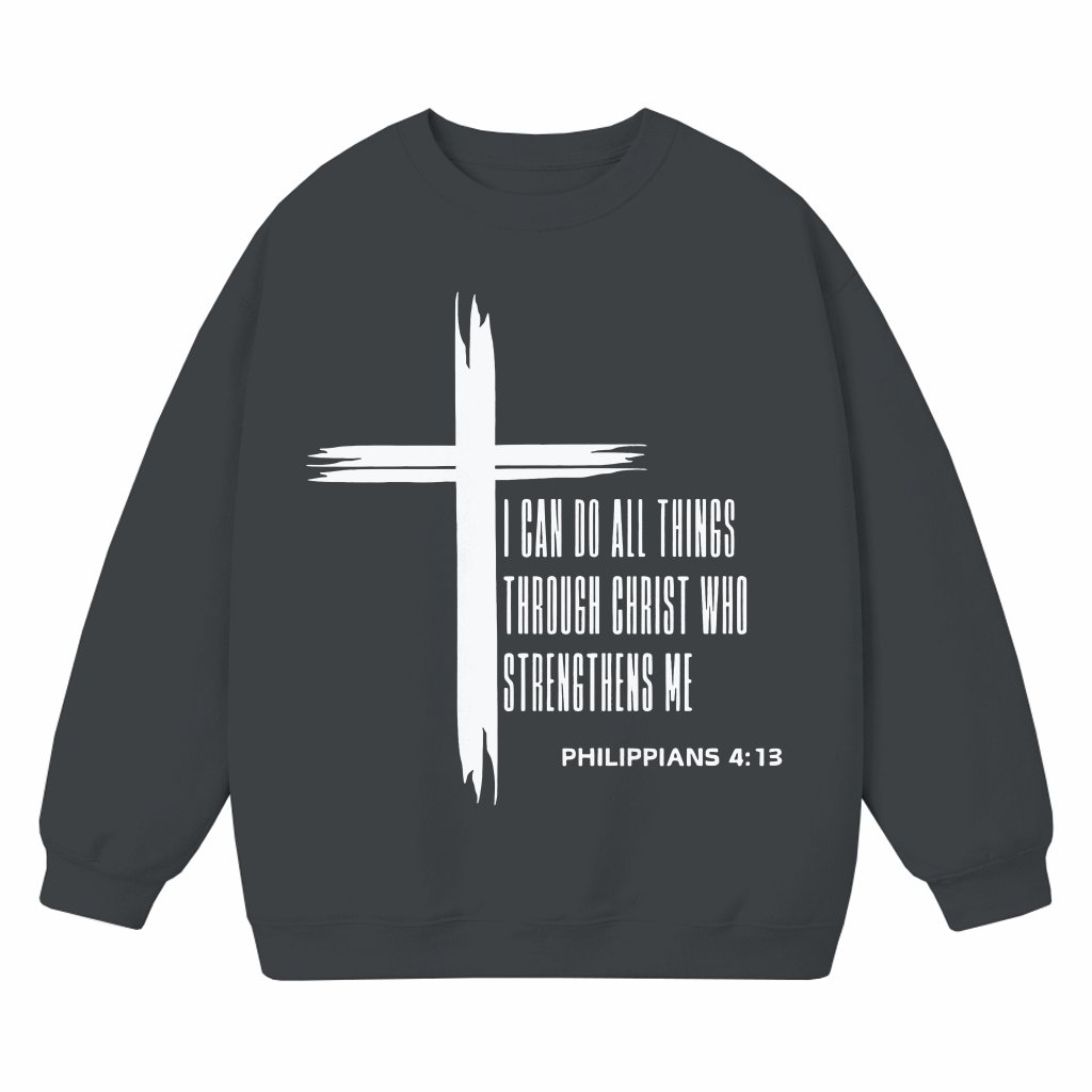 I Can Do All Things Through Christ Sweatshirt – Inspiring Christian Gift for Women - front view