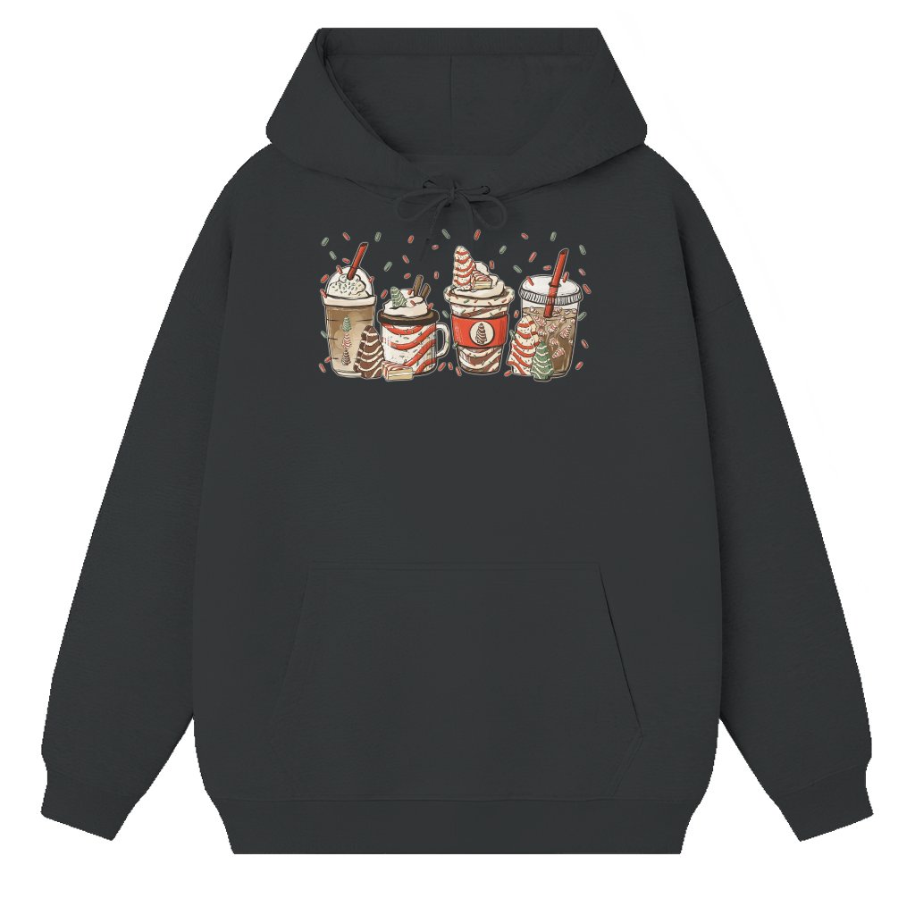 Christmas Tree Cake Coffee Hoodie – Christmas Gift Peppermint Latte - front view