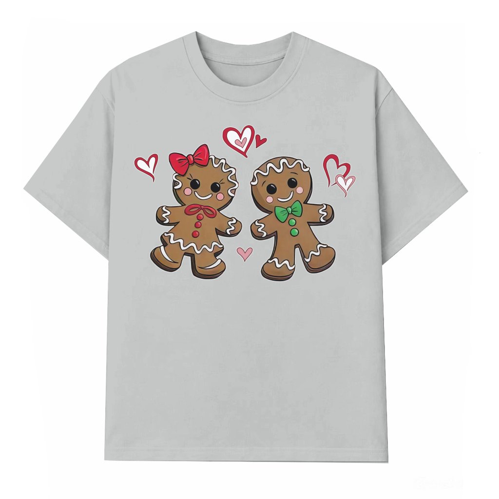 Gingerbread Couple T-shirt – Cute Christmas Gift for Women - front view
