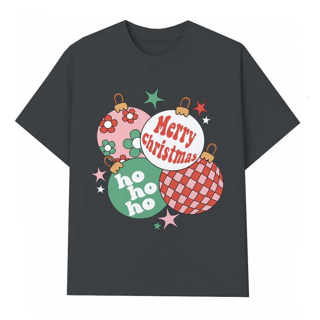 Merry Vibes Reindeer Disco Ball T-shirt – Funny Christmas Party Gift - front view