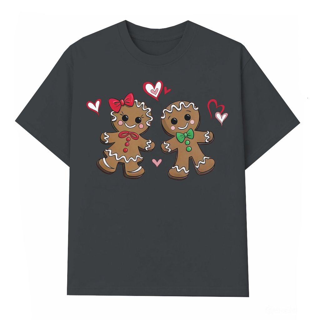 Gingerbread Couple T-shirt – Christmas Gift for Couple Trendy Cute - front view