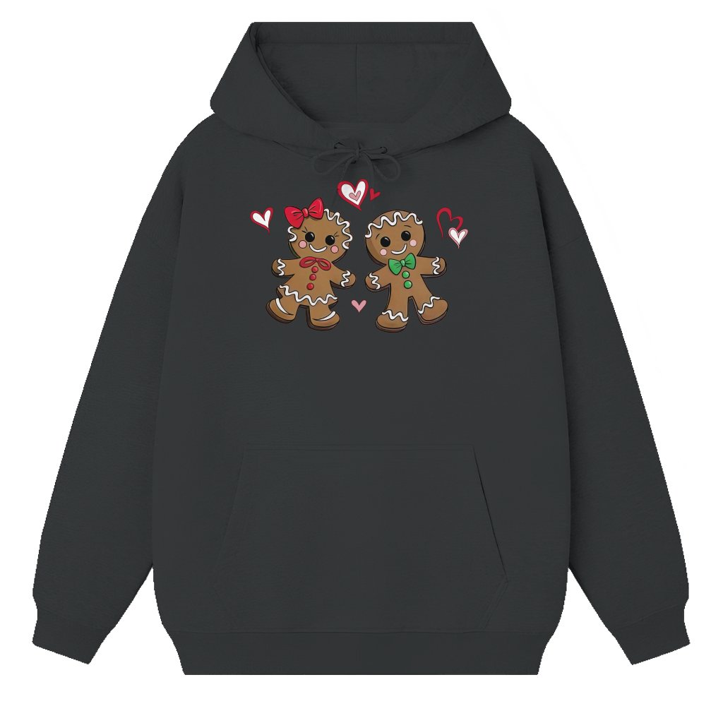 Gingerbread Couple Hoodie – Christmas Gift for Women Festive - front view
