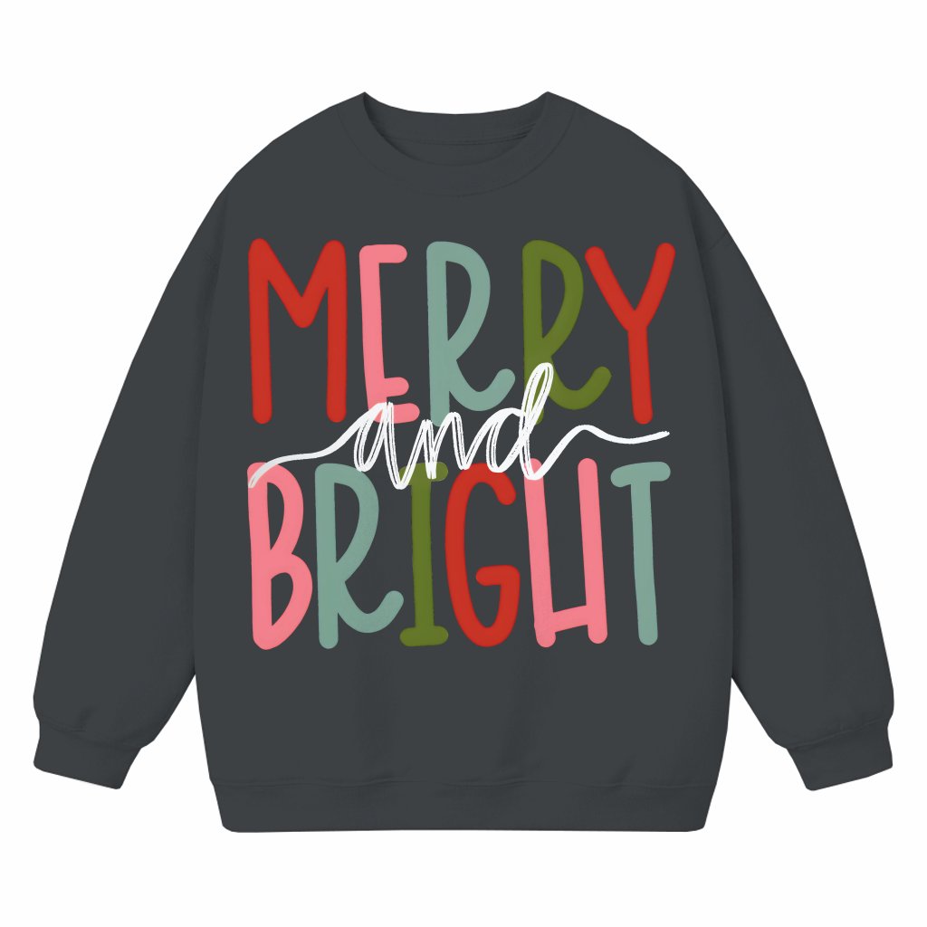 Merry and Bright Family Sweatshirt – Christmas Gift for Family - front view