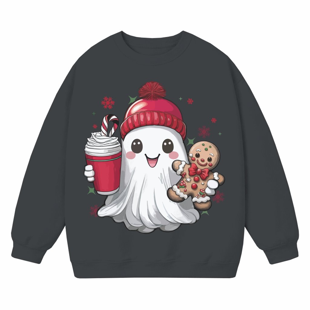 Gingerbread Ghost Sweatshirt – Halloween Christmas Funny Gift - front view
