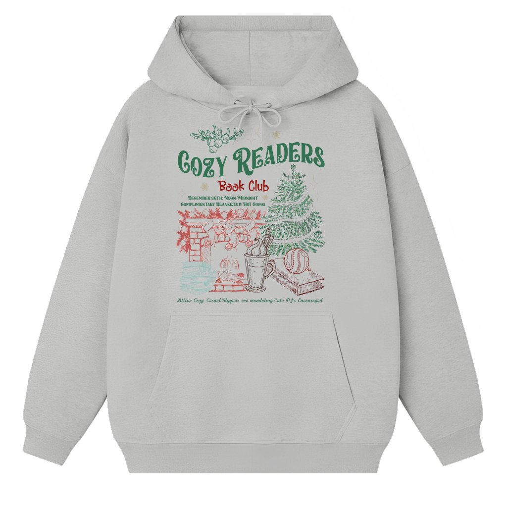 Bookish Cozy Hoodie – Christmas Gift for Book Club Lovers - front view