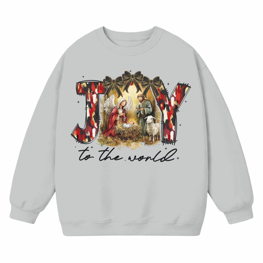 Joy To The World Sweatshirt – Christmas Gift for Christian Nativity - front view