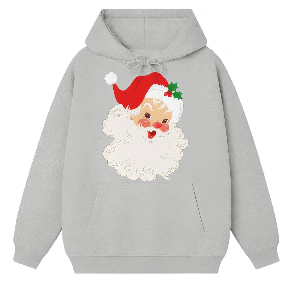 Retro Santa Hoodie – Christmas Gift Vintage Classic Fun - front view
