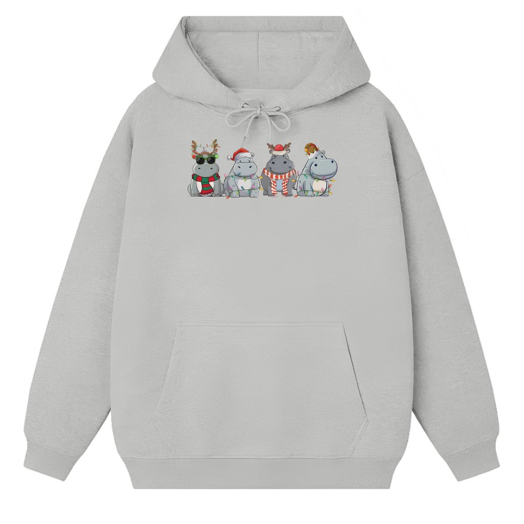 Funny Hippopotamus Hoodie – Christmas Gift for Hippo Lover - front view