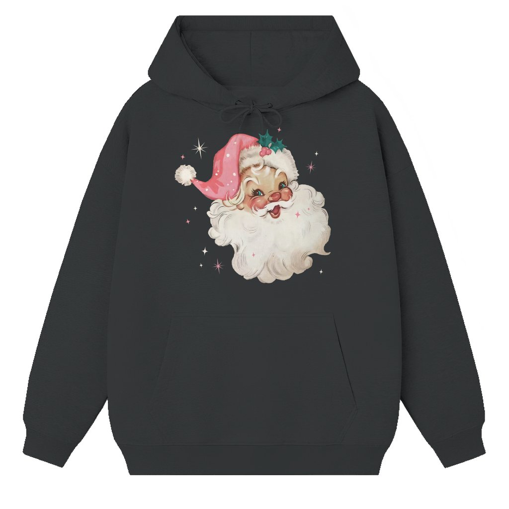 Vintage Santa Hoodie – Christmas Gift Whimsical Cheerful - front view