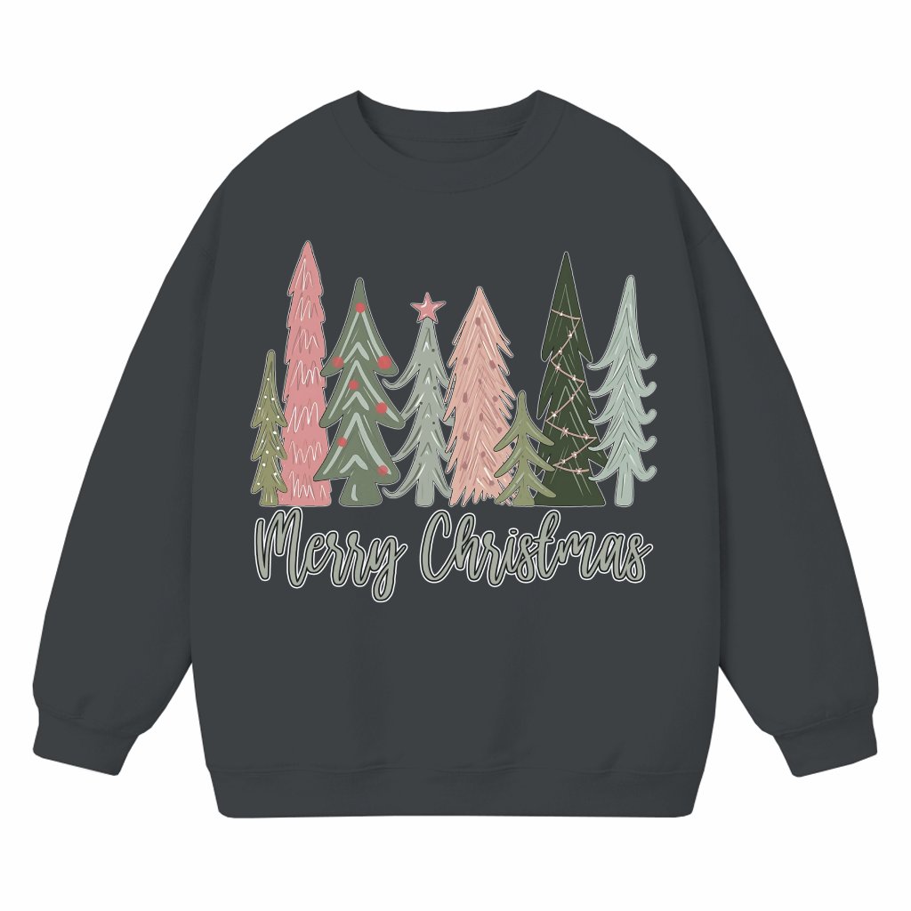 Merry and Bright Christmas Tree Sweatshirt – Christmas Holiday Gift for Women - front view