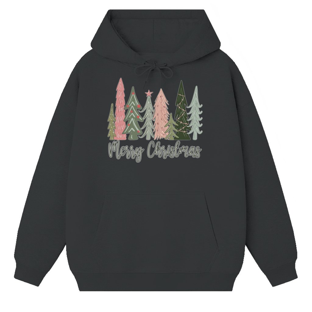 Merry & Bright Christmas Tree Hoodie – Christmas Gift for Women Cute - front view