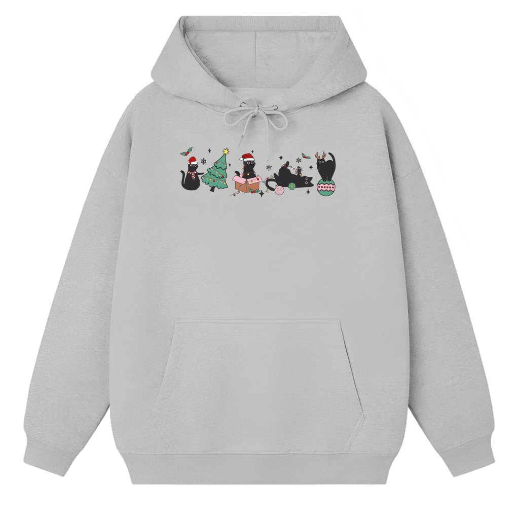 Christmas Cats Hoodie – Christmas Gift for Cat Lovers Cute - front view