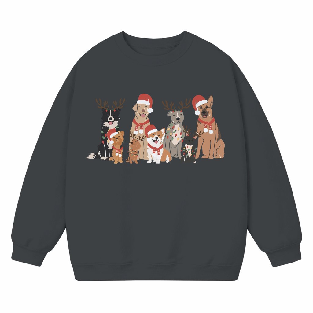 Cute Christmas Dogs Sweatshirt – Christmas Gift for Dog Lover - front view