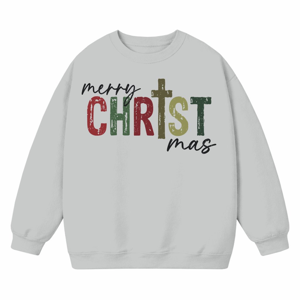 Religious Jesus Cross Sweatshirt – Christmas Christian Gift Vintage Retro Faith - front view