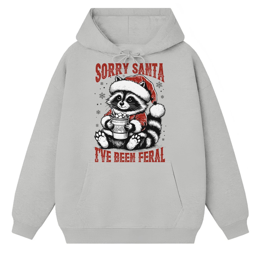 Sorry Santa Feral Raccoon Hoodie – Christmas Gift Funny - front view