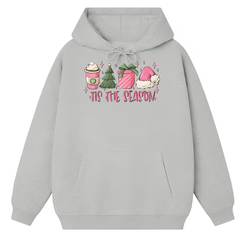 Tis the Season Hoodie – Christmas Gift for Women Pink Trendy - front view