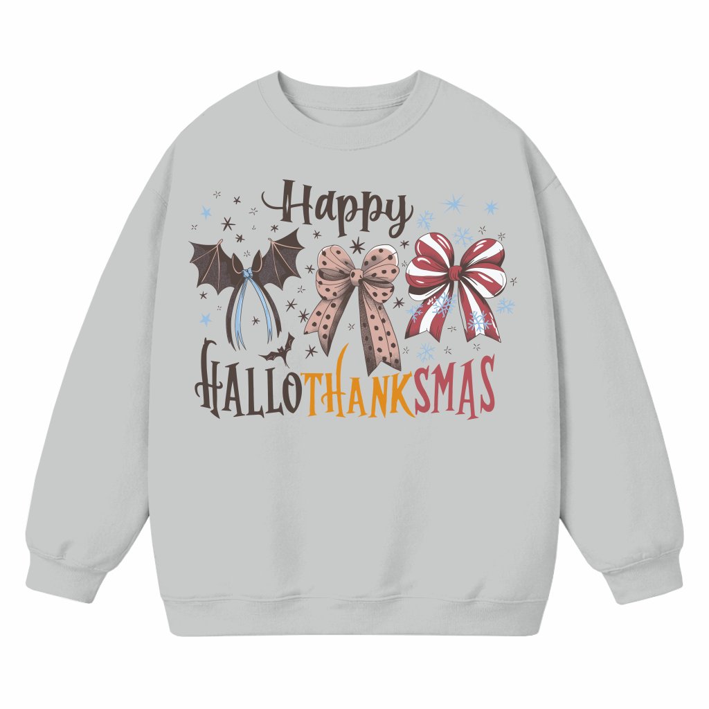 Hallothanksmas Sweatshirt – Holiday Gift Coquette Bow - front view
