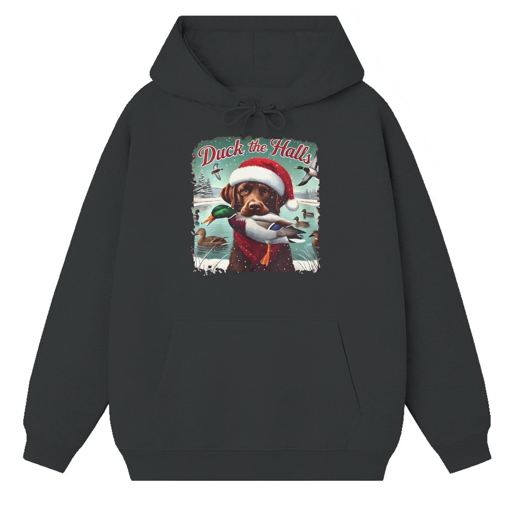 Duck the Halls Hunting Hoodie – Christmas Gift for Waterfowl Hunters Funny - front view