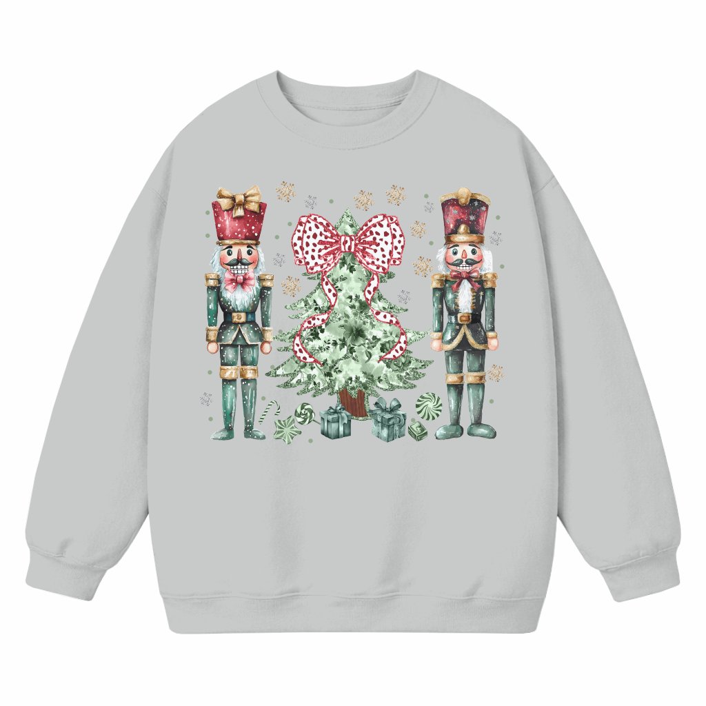Chinoiserie Christmas Tree Sweatshirt – Christmas Gift for Her Gold Glitter Preppy - front view