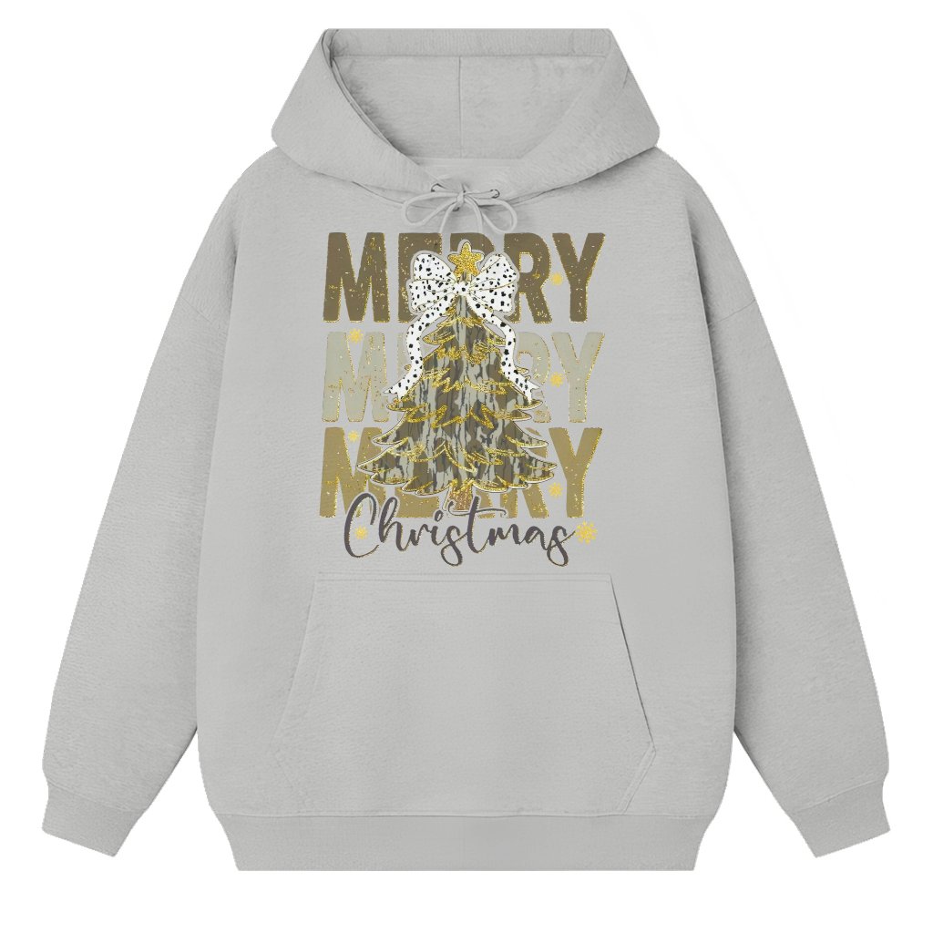 Coquette Camo Hunting Hoodie – Christmas Gift for Hunter Vintage Tree Pattern - front view