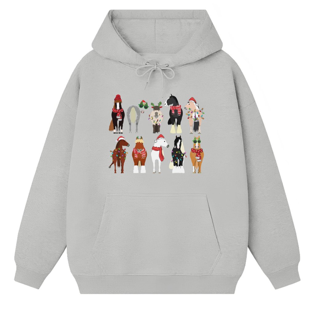 Funny Horse Hoodie – Christmas Gift for Horse Lovers Cute Farm - front view