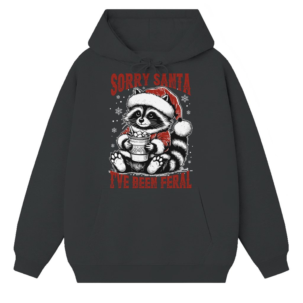 Hoodie Funny Raccoon Christmas – Sorry Santa Feral Cute Gift - front view