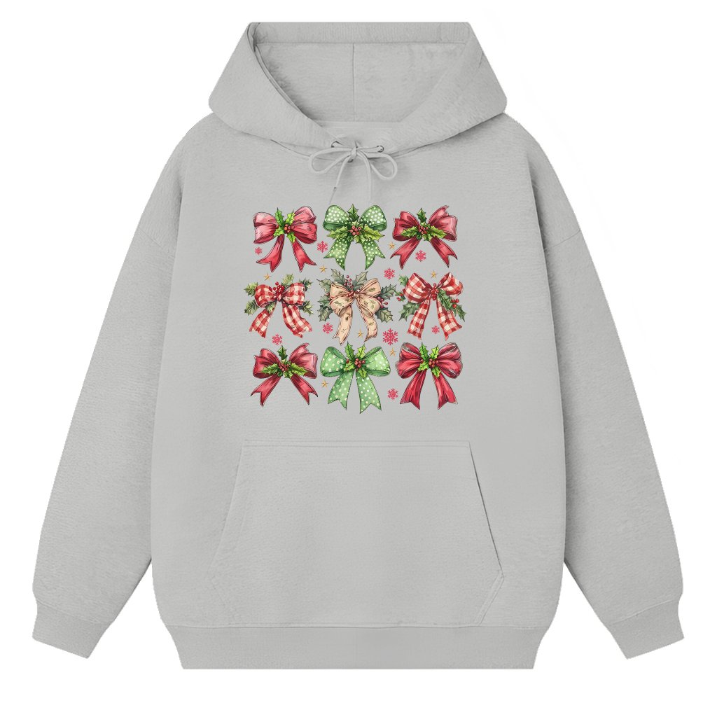 Hoodie Christmas Coquette – Cute Bow Trendy Holiday Gift - front view