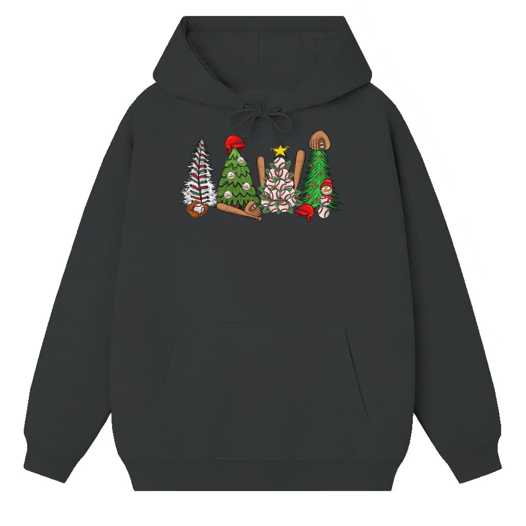 Baseball Xmas Trees Hoodie – Christmas Gift for Baseball Lovers - front view